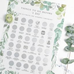 Wedding Planning Scratch Poster - Engagement Gift Bride To Be Eucalyptus - thumbnail 2