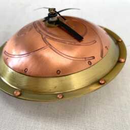 Etched Copper Desk Clock Celtic Inspired, Brass Or Silver - thumbnail 2