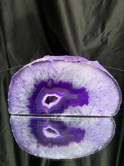 Large Purple Agate Candle 2 Handpicked 1.227G H7.5xw14.5xd9cm End Microcrystalline Quartz Tealight Holder Ornament - image 1