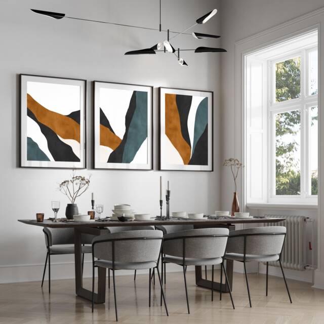 Abstract Wall Art Prints, Art, Set Of 3 Neutral Home Decor, Livingroom A2 A1 50x70cm - image 1