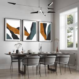 Abstract Wall Art Prints, Art, Set Of 3 Neutral Home Decor, Livingroom A2 A1 50x70cm - thumbnail 1