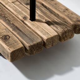 Clothes Rack With Storage & Hanging Options Made Of Recycled Reclaimed Wood - thumbnail 2