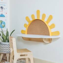Sunshine Wall-Mounted Kids Table, Preschool Set - Desk & Chair, Montessori Furniture, Boho Style Nursery, Toddler Playroom, Mirror For Baby - thumbnail 3