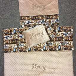 Custom Embroidered Western Nap Mat Cover, Blanket, Pillow & Case - thumbnail 2