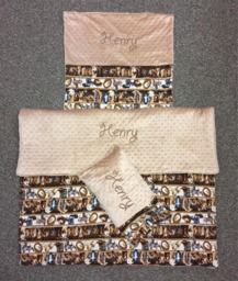 Custom Embroidered Western Nap Mat Cover, Blanket, Pillow & Case - thumbnail 1