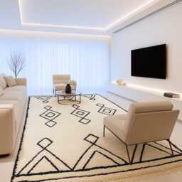 Handmade Wool Berber Rug, Moroccan Style, Boho Living Room Decor - thumbnail 2