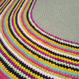 Handmade Wool Oval Rug - Modern Crochet Carpet - thumbnail 4