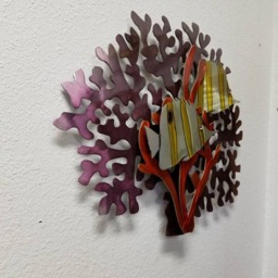 Aluminum Coral Reef Wall Art, Wildlife Enthusiast, Father's Day Gift, Gift For Him, Handmade Fish Butterfly , Metal Decor - thumbnail 2