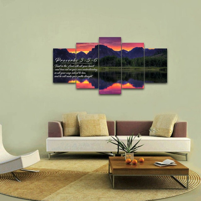 Proverbs 35-6 #35 Niv Trust in The Lord Bible Verse Canvas - Christian Scripture Religious Wall Art Home Decor Paintings - image 1