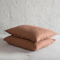 Linen Pillowcases Set Of Two, Natural Pillow Case Pair, Handmade Queen, King, Euro Shams - thumbnail 2