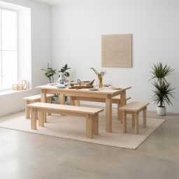 Solid Wood Dining Table, Handmade Furniture - Palafrugell