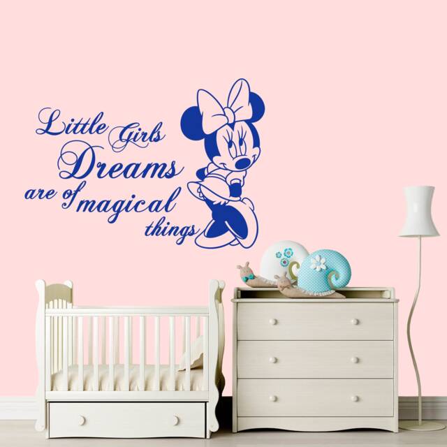 Minnie Mouse Wall Decals - Quotes Decal For Children Room Nursery Decor Girls Bedroom Art Sm81 - image 1
