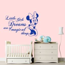 Minnie Mouse Wall Decals - Quotes Decal For Children Room Nursery Decor Girls Bedroom Art Sm81 - thumbnail 1