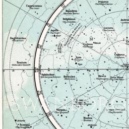 Northern Hemisphere Constellations Map, Astronomy Print Taken From An Early Times Atlas Map Showing The & Stars - thumbnail 3
