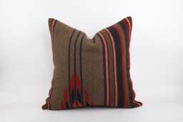 Kilim Lumbar Pillow Cover 24x24 Turkish Bohemian Cushion - thumbnail 1