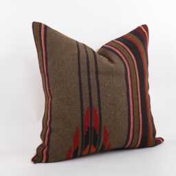 Kilim Lumbar Pillow Cover 24x24 Turkish Bohemian Cushion - thumbnail 3