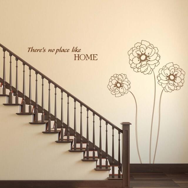 Quote Decal Flower Decals For Walls Stickers Family Room Wall Bedrooms Stick On Art - Modern Sd 063 - image 1