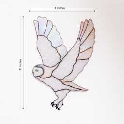 Snowy Owl Stained Glass Wall Hanging Iridescent Decor Bird Lover Gift Owl For Mother's Day Large Window - thumbnail 2