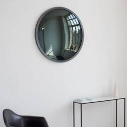 Orbis??? Round Convex Black Tinted Mirror With Blackened Metal Frame - thumbnail 2