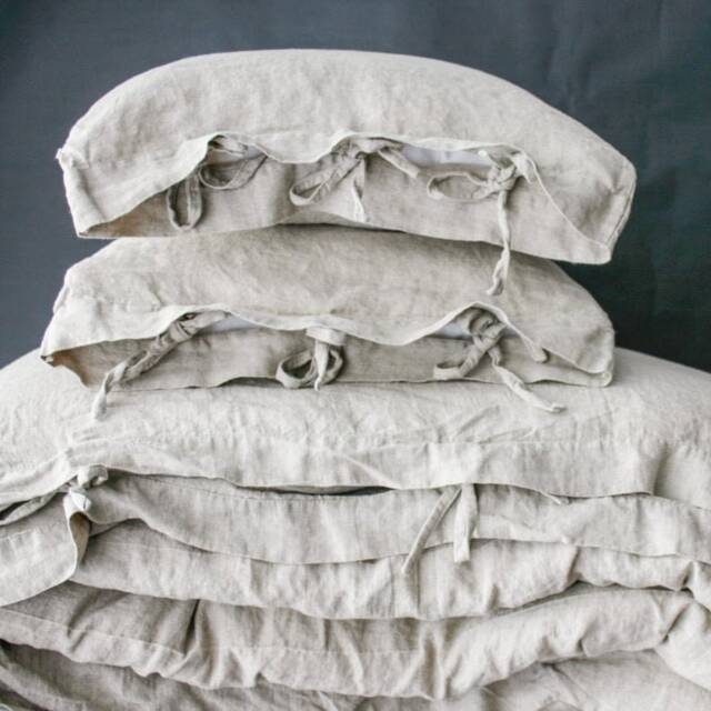 Linen Duvet Cover With Small Ties . Boho Full, Twin, Queen, King, Custom Size Bed Linens French Linen Bedding - image 1