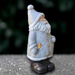 Stone Santa Claus Sculpture Concrete Christmas Decor Outdoor Figure Ornament Front Door Statue Lover Gift - thumbnail 2
