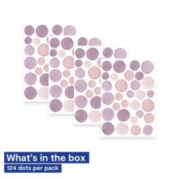 Purple Polka Dot Wall Stickers - Fabric Peel & Stick Watercolour Sticker Set For Kids Rooms & Nursery - thumbnail 4