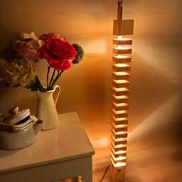 Echelon Handmade Wooden Floor Lamp Modern Rustic Home Decor - thumbnail 2