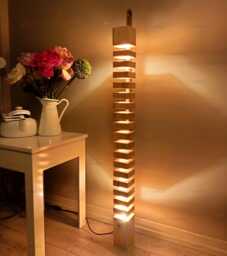 Echelon Handmade Wooden Floor Lamp Modern Rustic Home Decor