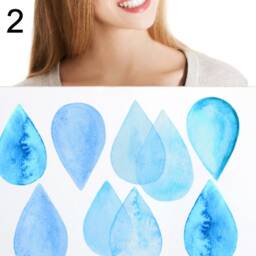 Wall Decals Watercolor Drops in Aqua Blue, Set Of 9 Tile Decals, Furniture Hand-Painted Raindrops By Easysweethome - thumbnail 4