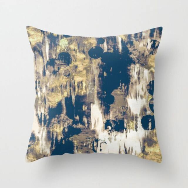 Abstract Throw Pillow. 18x18 Pillow Case. Black Beige Bohemian Sofa Modern Cushion. Decorative - image 1
