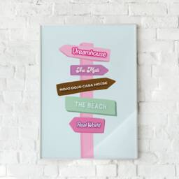 Barbie Movie Inspired Signpost Print Mojo Dojo Casa House Wall Art - thumbnail 2