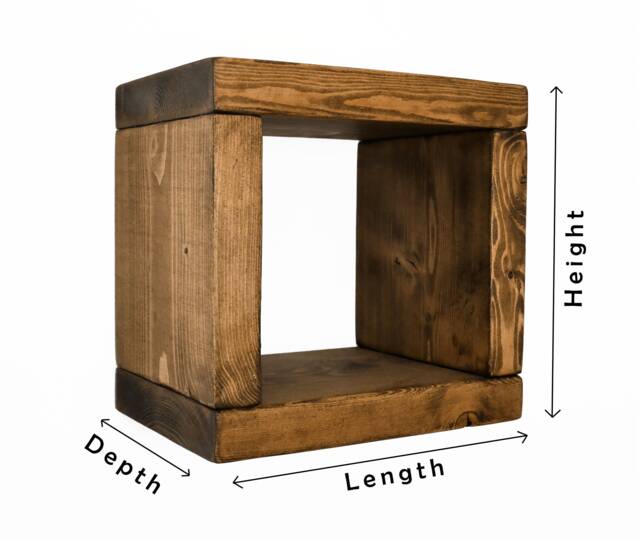 Floating Rustic Wall Cube Or Bedside Cabinet Table, Display Unit Wood Chunky Storage Handmade, Free Shipping - image 1