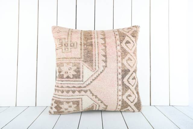 Turkish Kilim Pillow Cover 18x18 Inch, Handmade Anatolian Throw - image 1