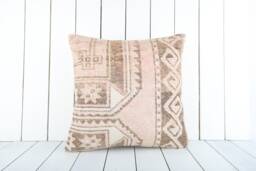 Turkish Kilim Pillow Cover 18x18 Inch, Handmade Anatolian Throw - thumbnail 1