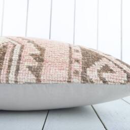 Turkish Kilim Pillow Cover 18x18 Inch, Handmade Anatolian Throw - thumbnail 4