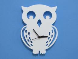 Owl Kids Cartoon Silhouette - Wall Clock - thumbnail 1