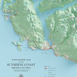 Sunshine Coast, British Columbia - Topographic Map Shaded Relief - thumbnail 2