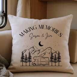 Personalised Campervan Cushion, Motorhome Gift, Home Is Where We Park It, Christmas Gift For Couples, Vanlife Caravan Owner - thumbnail 2