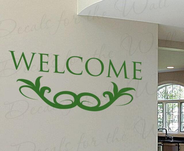 Welcome Entryway Entry Home Quote Design Lettering Decor Saying Sticker Graphic Art Mural Letters Vinyl Wall Decal Decoration E02 - image 1