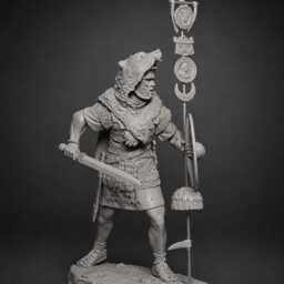 Roman Signifer Resin Model Kit - 1/24 75mm Unpainted Standard Bearer Miniature Diy Diorama - thumbnail 2