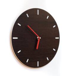 Small Wall Clock in Smoked Oak, Quiet, Quartz Movement, Modern Minimalist Clock, Home Accessory, Gift For Home, Office, Design - thumbnail 3