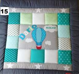 Baby Blanket, Quilt, Patchwork Playmat, Children's Blanket With Balloon Design - Available Immediately