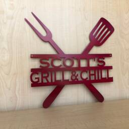 Personalized Bbq Grill Metal Wall Art Smoker Outdoor Decor - thumbnail 2