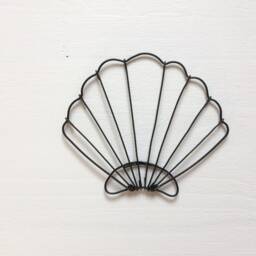 Decorative Scallop Shell, in Annealed Wire, Wall Decoration Or To Place, Aquatic Theme, Sea, Writing Wire - thumbnail 2