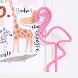 Knitted Wire Flamingo, Safari Nursery Decor, Children's Wall Art, Animals, Girls Bedroom Jungle Decor - thumbnail 1