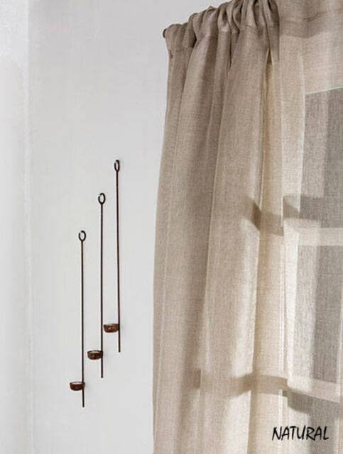 Linen Curtains - Curtains-Linen Panels -Sheer Curtains-Natural Color-A Pair With Rod Pocket-Width 67''(170xcust.length - image 1