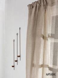 Linen Curtains - Curtains-Linen Panels -Sheer Curtains-Natural Color-A Pair With Rod Pocket-Width 67''(170xcust.length - thumbnail 1
