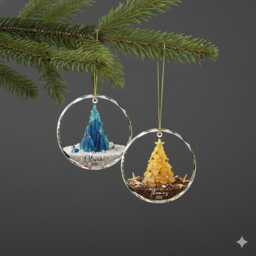 Personalized Seaglass Christmas Tree Ornament, Ceramic Family Gift, Glass Ocean Holiday Keepsake - thumbnail 4