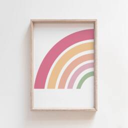 Set Of 3 Girls Nursery Prints, Rainbow Wall Art, Bedroom Decor, Blush Pink, Muted Colour, Art - thumbnail 2