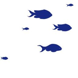 Large Whale & 17 Fish Wall Decal For Kids Room ~ Nautical Nursery Available in Different Colors Boy Bathroom Stickers - thumbnail 3